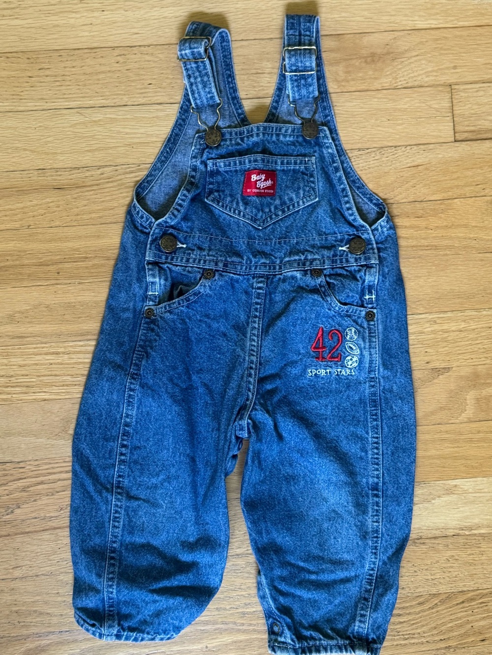 Baby B’gosh 18 months Blue Denim Kids Overalls - Sport Stars
